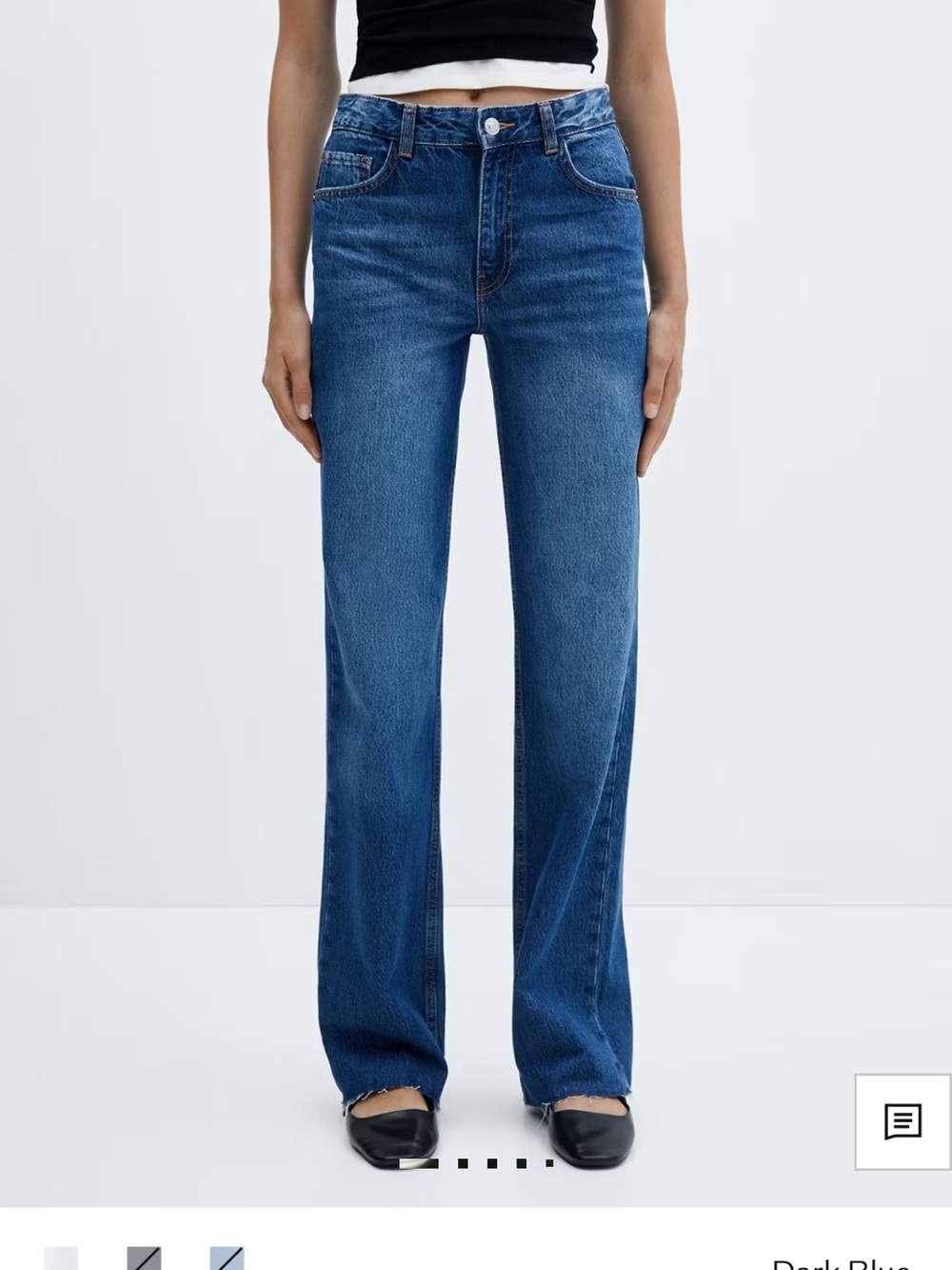 Mango wide leg mid rise jeans
